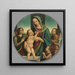 Virgin and Child with John the Baptist and Angels - Pietro del Donzello — framed artwork on a wall