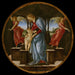 Virgin and Child with Two Angels - Sandro Botticelli — displayed in an interior