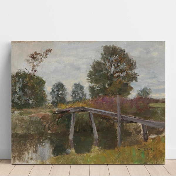 Reproduction of the painting of Old Dock at Langenpreising - Alfred Zoff