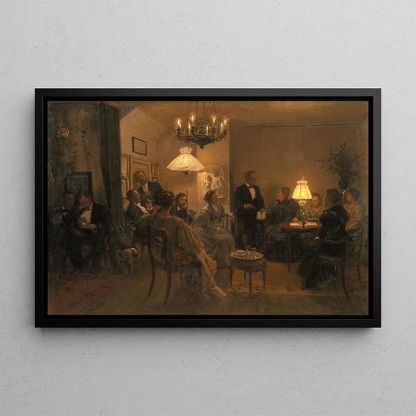 Evening at My Place - Viggo Johansen — framed artwork on a wall