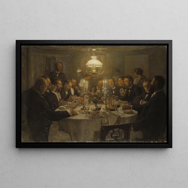 Reunion of artists - Viggo Johansen — framed artwork on a wall