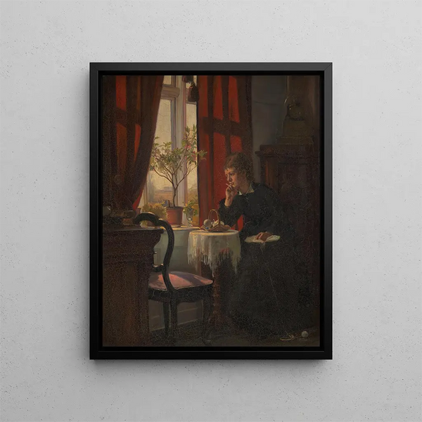 Helga Johansen, the artist's sister - Viggo Johansen — framed artwork on a wall
