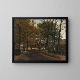 A Path Under Old Trees - Viggo Pedersen — framed artwork on a wall