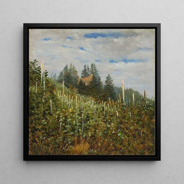 Summer Vineyard at Pillnitz - Carl Gustav Carus — framed artwork on a wall