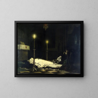 The Mourning of László Hunyadi - Viktor Madarász — framed artwork on a wall