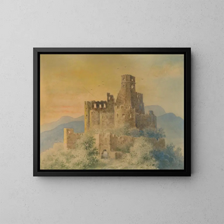 Ruins of the Castle - Viktor Myskovszky — framed artwork on a wall