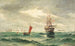 Marine painting with ships off the coast city - Vilhelm Bille — artwork view