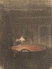Reading figures at a table in an interior at night - Vilhelm Hammershøi — artwork view