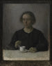 Ida Hammershøi, the artist's wife with a cup of tea - Vilhelm Hammershøi — artwork view