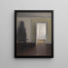 Interior: An old stove - Vilhelm Hammershøi — framed artwork on a wall