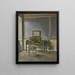 Interior of the music room: Strandgade 30 - Vilhelm Hammershøi — framed artwork on a wall