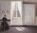 Interior painting at Strandgade, sunlight on the floor - Vilhelm Hammershøi — artwork view