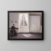 Interior painting at Strandgade, sunlight on the floor - Vilhelm Hammershøi — framed artwork on a wall