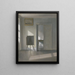 Interior painting with an easel: Bredgade 25 - Vilhelm Hammershøi — framed artwork on a wall