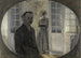 Interior painting with the artist and his wife - Vilhelm Hammershøi — artwork view