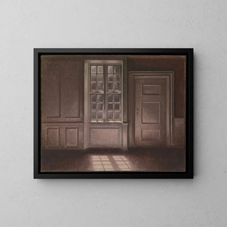 Lumière de lune Strandgade 30 - Vilhelm Hammershøi — framed artwork on a wall