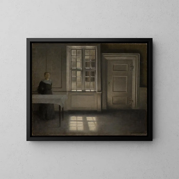 Soleil de Strandgade - Vilhelm Hammershøi — framed artwork on a wall