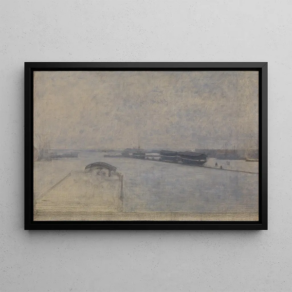 The Copenhagen Harbour seen from Kvsthusgade - Vilhelm Hammershøi — framed artwork on a wall