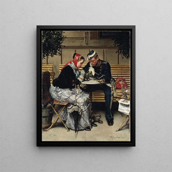 Outside the Café A Porta: Copenhagen - Vilhelm Rosenstand — framed artwork on a wall