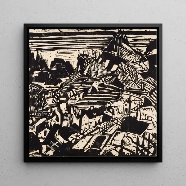 Village in Ticino - Albert Müller — framed artwork on a wall