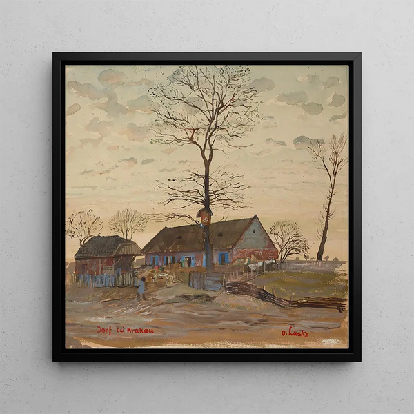 Village near Krakow - Oskar Laske — framed artwork on a wall