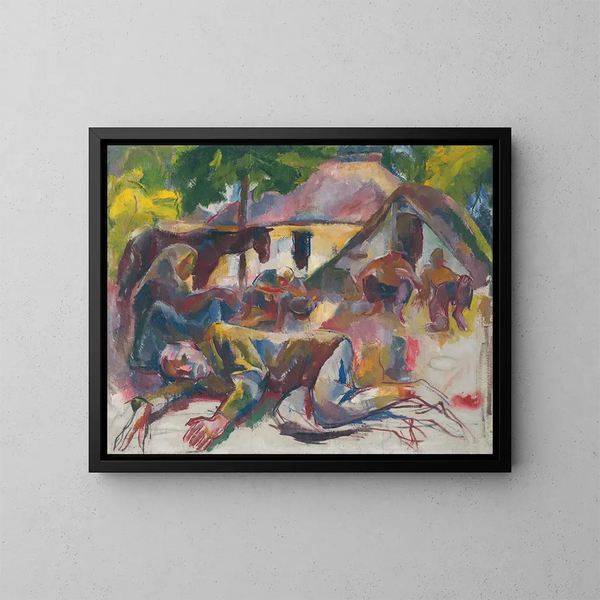 Gitanes at Rest - Vilmos Aba-Novák — framed artwork on a wall