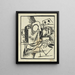 V. Bene, linoleum etching, engraving - Vincenc Bene — framed artwork on a wall