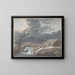 Winter landscape painting with skaters on a frozen canal - Vincent Jansz van der Vinne — framed artwork on a wall
