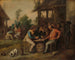 Two men arguing over cards in front of a country inn - Vincent Mal II — artwork view