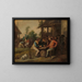 Two men arguing over cards in front of a country inn - Vincent Mal II — framed artwork on a wall