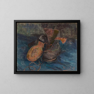 A Pair of Boots - Vincent van Gogh — framed artwork on a wall
