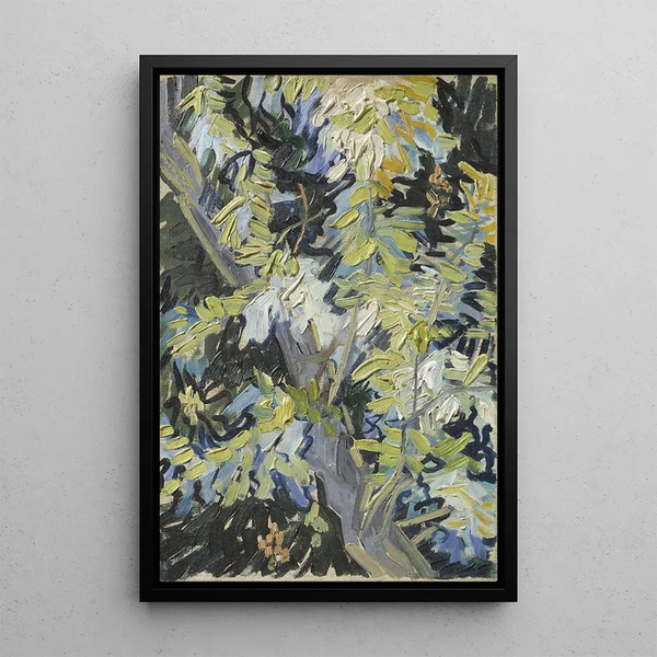 Flowering Acacia - Vincent van Gogh — framed artwork on a wall