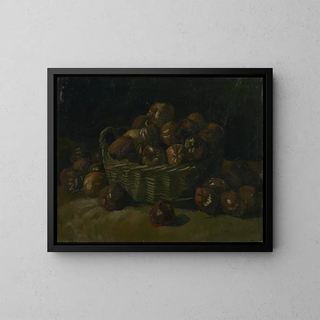 Basket of Apples - Vincent van Gogh — framed artwork on a wall