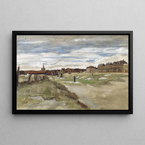 Laundry in Scheveningen - Vincent van Gogh — framed artwork on a wall