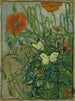 Butterfly and poppies painting - Vincent van Gogh — artwork view