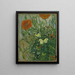 Butterfly and poppies painting - Vincent van Gogh — framed artwork on a wall