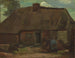 Cottage with peasant woman digging - Vincent van Gogh — artwork view