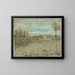Cottages with a woman working in the middle of the landscape - Vincent van Gogh — framed artwork on a wall