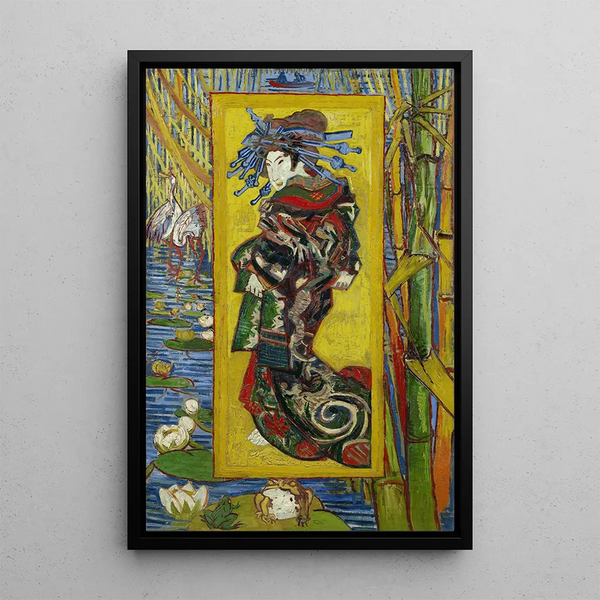 Courtesan after Eisen - Vincent van Gogh — framed artwork on a wall