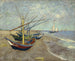 Fishing boats on the beach at Les Saintes-Maries-de-la-Mer - Vincent van Gogh — artwork view