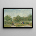 Garden in Montmartre with Lovers - Vincent van Gogh — framed artwork on a wall