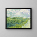 Green Wheat Fields at Auvers - Vincent van Gogh — framed artwork on a wall