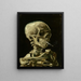Head of a Skeleton with a Lit Cigarette - Vincent van Gogh — framed artwork on a wall