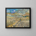 Landscape at Saint-Rémy Enclosed field with peasant - Vincent van Gogh — framed artwork on a wall