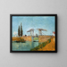 The Langlois Bridge in Arles - Vincent van Gogh — framed artwork on a wall