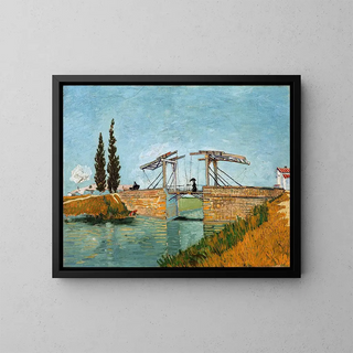 The Langlois Bridge in Arles - Vincent van Gogh — framed artwork on a wall
