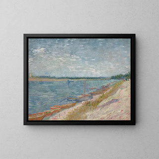 Les canots amarrés - Vincent van Gogh — framed artwork on a wall