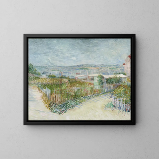 Montmartre behind the Moulin de la Galette - Vincent van Gogh — framed artwork on a wall