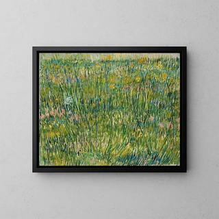 Tâche d'herbe - Vincent van Gogh — framed artwork on a wall