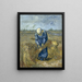 Peasant Painting linking sheaves - Vincent van Gogh — framed artwork on a wall